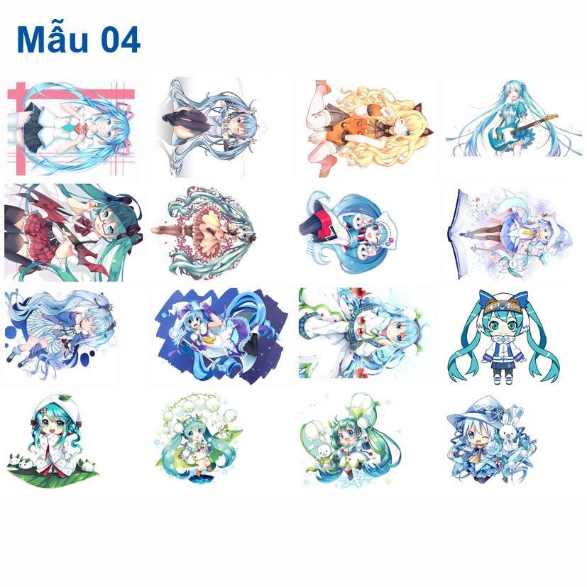 Sticker/ Hình dán anime Vocaloid nhân vật Hatsune Miku