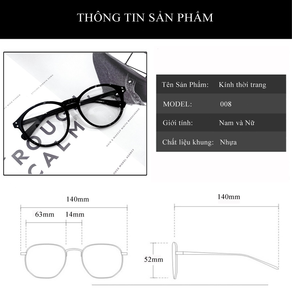 Gọng kính cận mắt tròn thời trang T008 - Kính mắt Hàn Quốc | BigBuy360 - bigbuy360.vn
