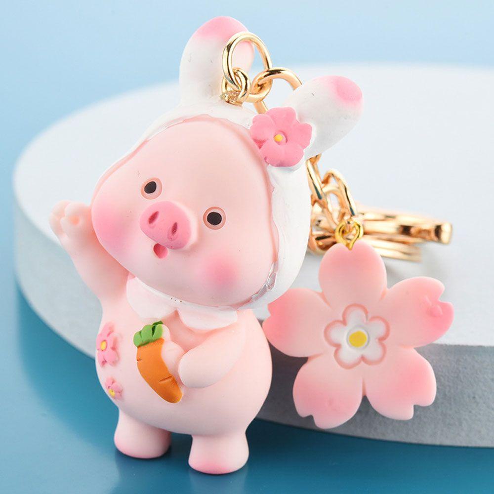 Móc Khóa Hình Chú Heo Hồng Hoạt Hình Đáng Yêu