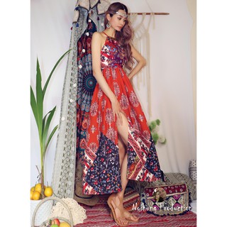 Đầm váy bohemian boho ulzzang maxi dáng xòe dài 2 hai dây yếm cúp ngực đan dây chéo lưng sexy hotgilr đi biển đẹp rẻ