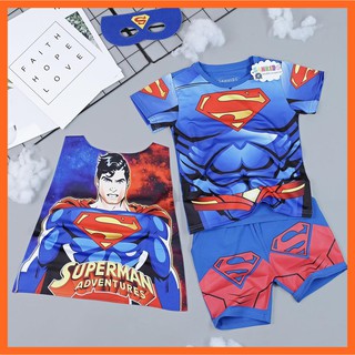 Bộ quần áo siêu anh hùng Super Man kèm áo choàng và mặt nạ - Hàng chính hãng Samkids