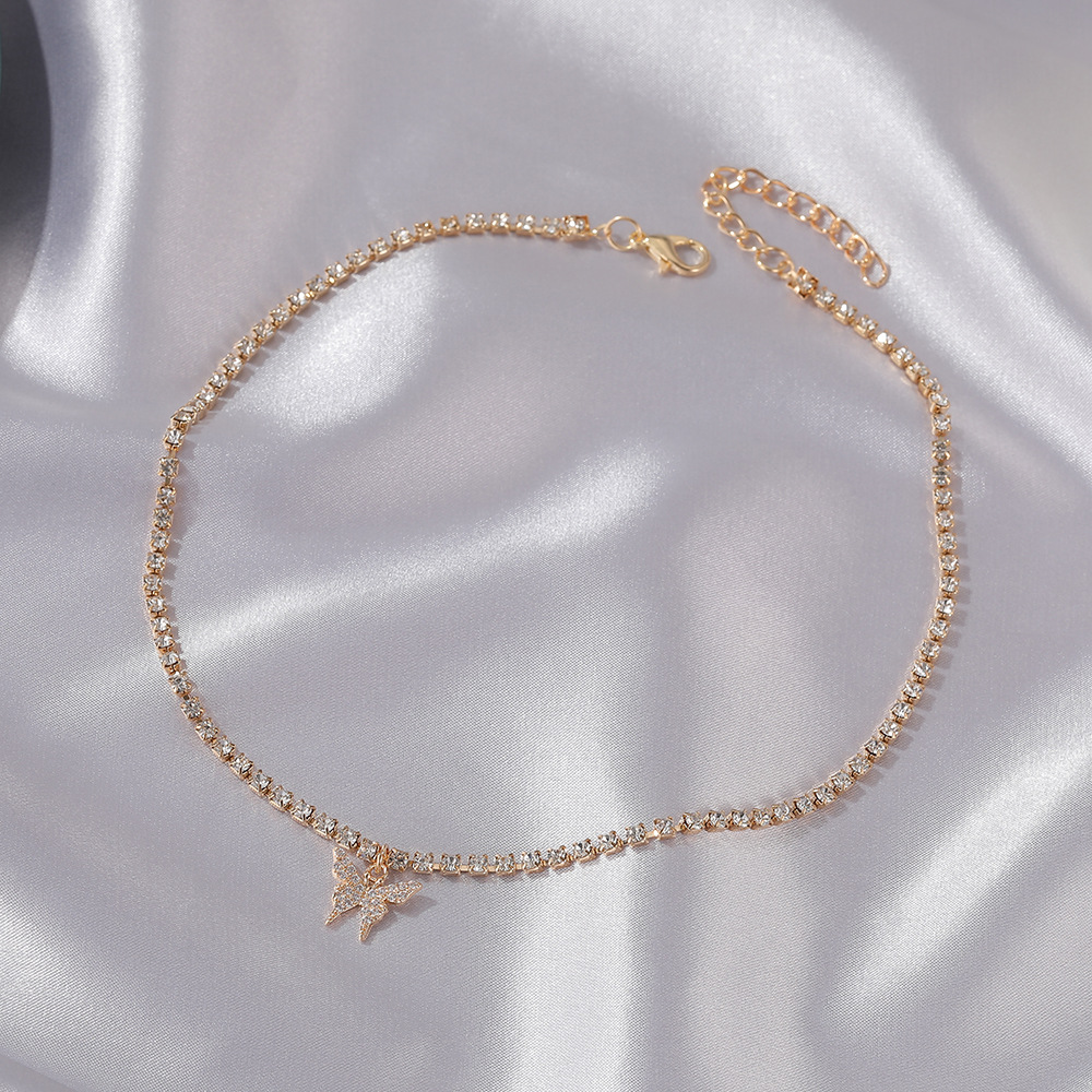 Dây Chuyền Mặt Bướm Đính Đá Zircon Đơn Giản