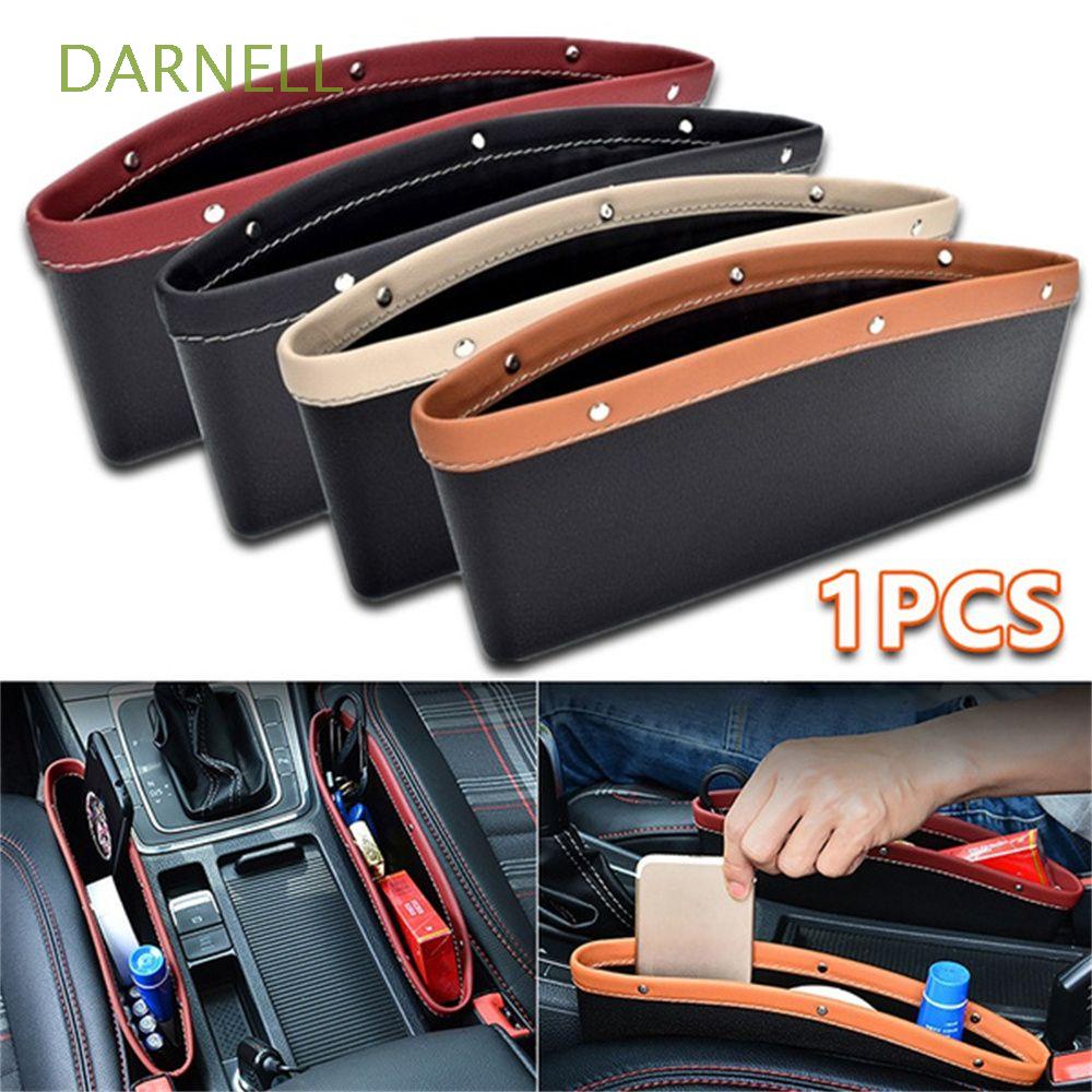 DARNELL Auto Accessories Car Storage Bag Stowing Tidying Trash Holder Car Organizer Car Accessories Interior Accessories Artificial Leather Phone Holder Storage Box PU Leather Seat Gap Bag/Multicolor