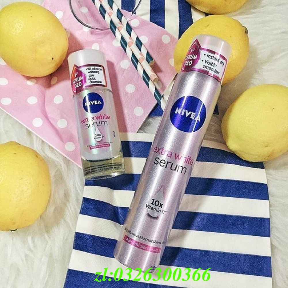 Xịt Khử Mùi Cho Nữ 100ml Nivea Extra White Serum