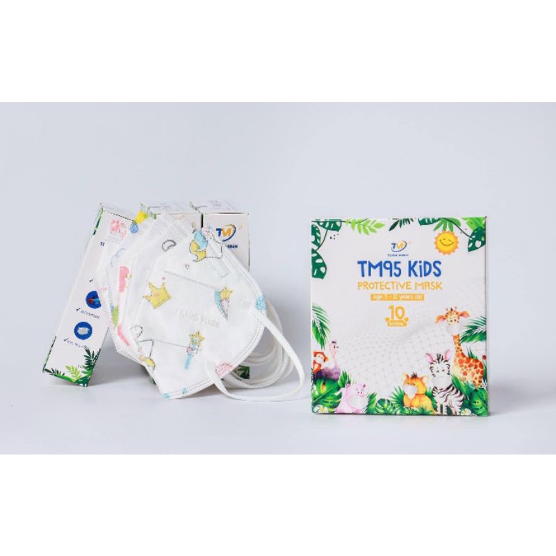 [N95 kid] Hộp khẩu trang N95 cao cấp màu sắc cho bé 10 cái