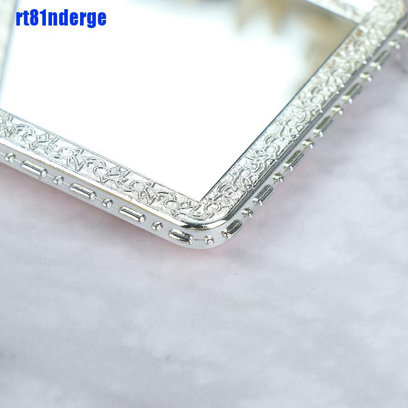 [Hàng mới về] Gương trang điểm dạng gập hai mặt mini bỏ túi thiết kế vỏ in họa tiết hoa phong cách vintage