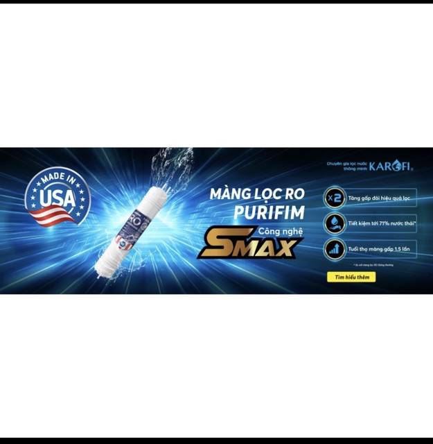 MÀNG RO PURIFIM USA- RO PURIFIM KAROFI. Tặng van 1 chiều, cút nước, dây RO | BigBuy360 - bigbuy360.vn