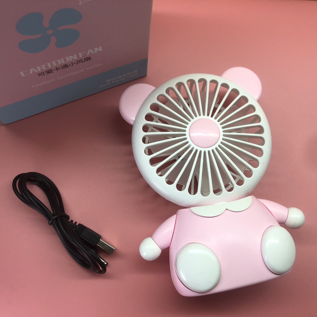 Quạt Mini Cầm Tay [Sota] Quạt Tích Điện CARTOONFAN CS1186 Mini USB Fan Di Động, Để Bàn | BigBuy360 - bigbuy360.vn