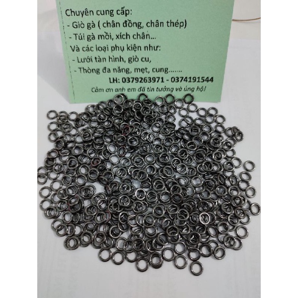 Giò bẫy gà rừng khoen inox đúc liền 1 bộ 20 chân