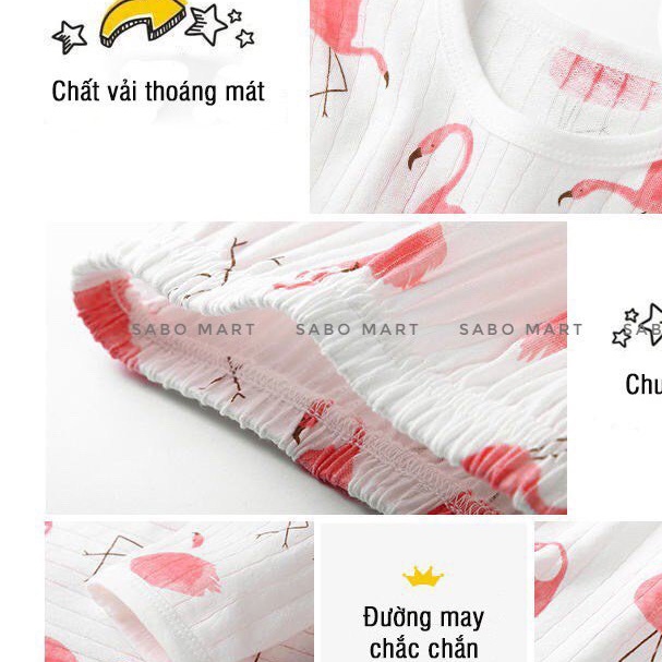 Bộ cotton giấy dài tay chất liệu cotton cho bé từ 3-14kg