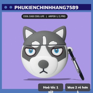 🔥 Case Ap 1/2 & Pro 🔥 Freeship 🔥 VỎ BỌC MODEL COOL HUSKY - Cho Tai Nghe Không Dây (Bluetooth) - MOBILE89