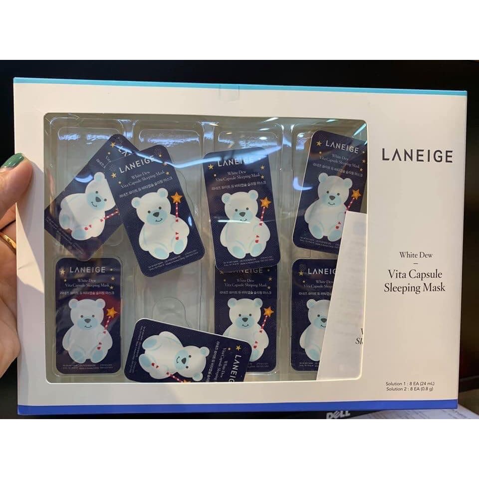 Mặt Nạ Ngủ Trắng Da Gấu Con Laneige White Dew Vita Capsule Sleeping Mask.