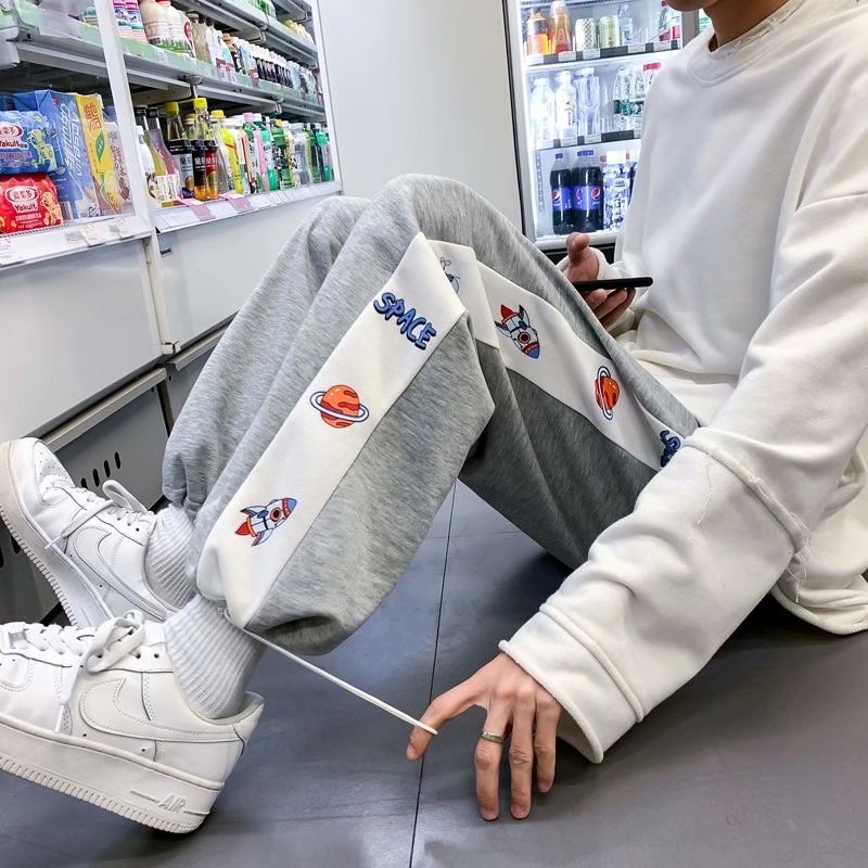 Quần Dài Dáng Rộng Phong Cách Hip Hop Hàn Quốc Thời Trang Xuân Thu Cho Nam Size S-3XL
