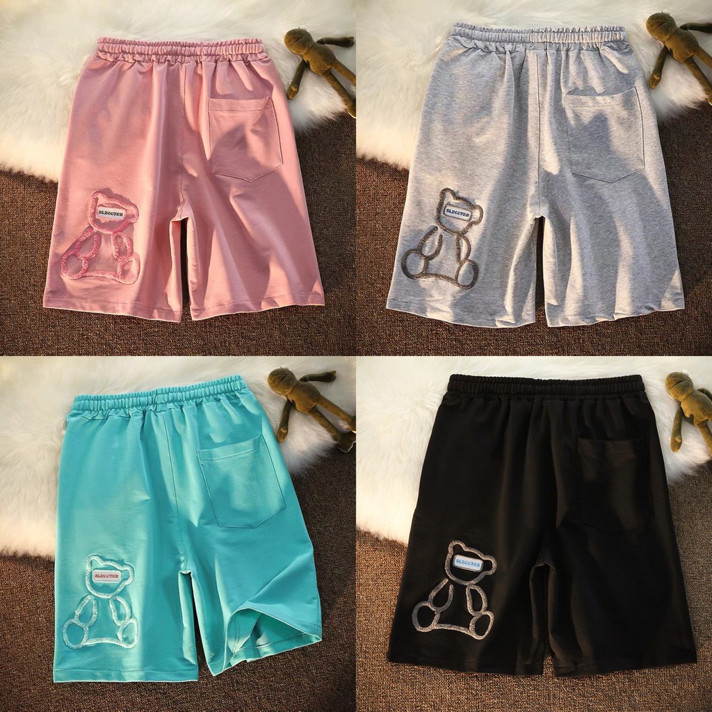 Quần Short Gấu thêu Unisex 🦋 Quần Đùi Nữ Gấu thêu 4 Màu 🦋 | BigBuy360 - bigbuy360.vn