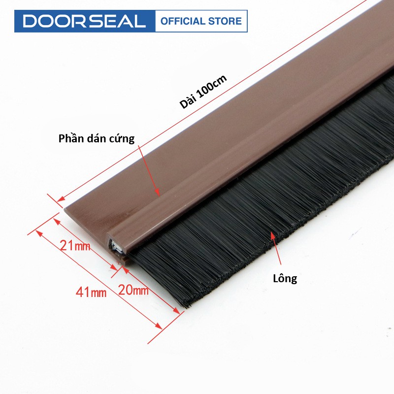 Thanh Dán Chân Cửa Đế Lông - Chống Bụi, Chống Côn Trùng - Doorseal (Vietnam)