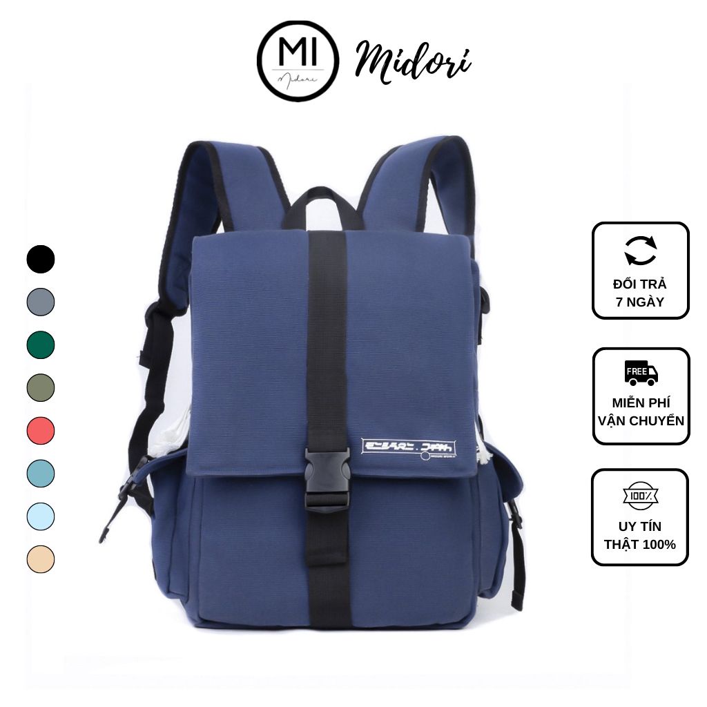 Balo đi học thời trang Nam nữ chống nước đựng laptop Japan Classic Local Brand Mi Midori