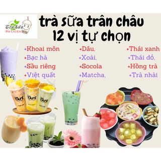 💖rẻ vô địch💖 set trà sữa trân châu 12 vị thơm ngon, béo ngậy + công thức độc quyền