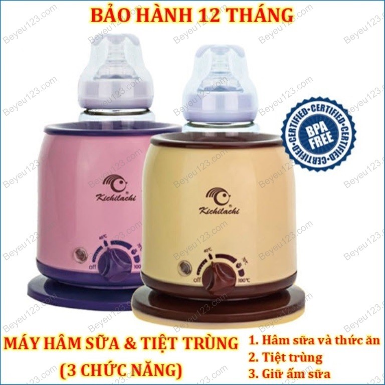 Máy hâm sữa và tiệt trùng bình sữa cổ siêu rộng KICHILACHI KICHI / Máy hâm 2 bình cổ rộng đa chức năng