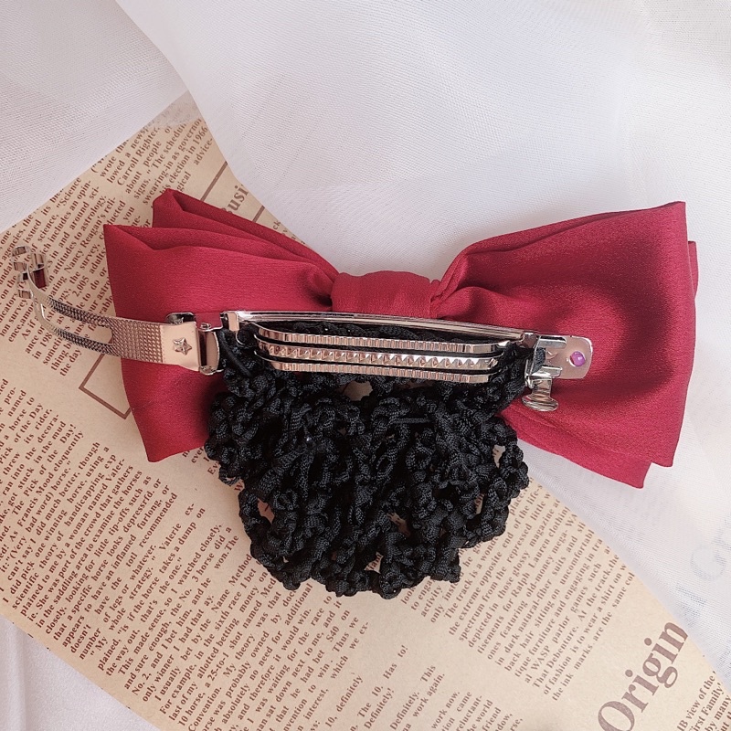 Kẹp tóc búi lưới công sở nơ lụa hàng thiết kế L10