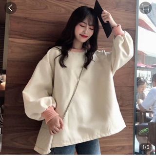 Áo nỉ trắng hồng