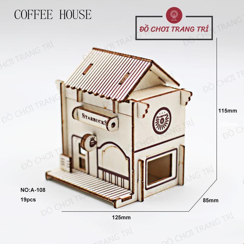 Đồ chơi lắp ráp gỗ 3D - Mô hình Nhà gỗ - Trang trí tiểu cảnh