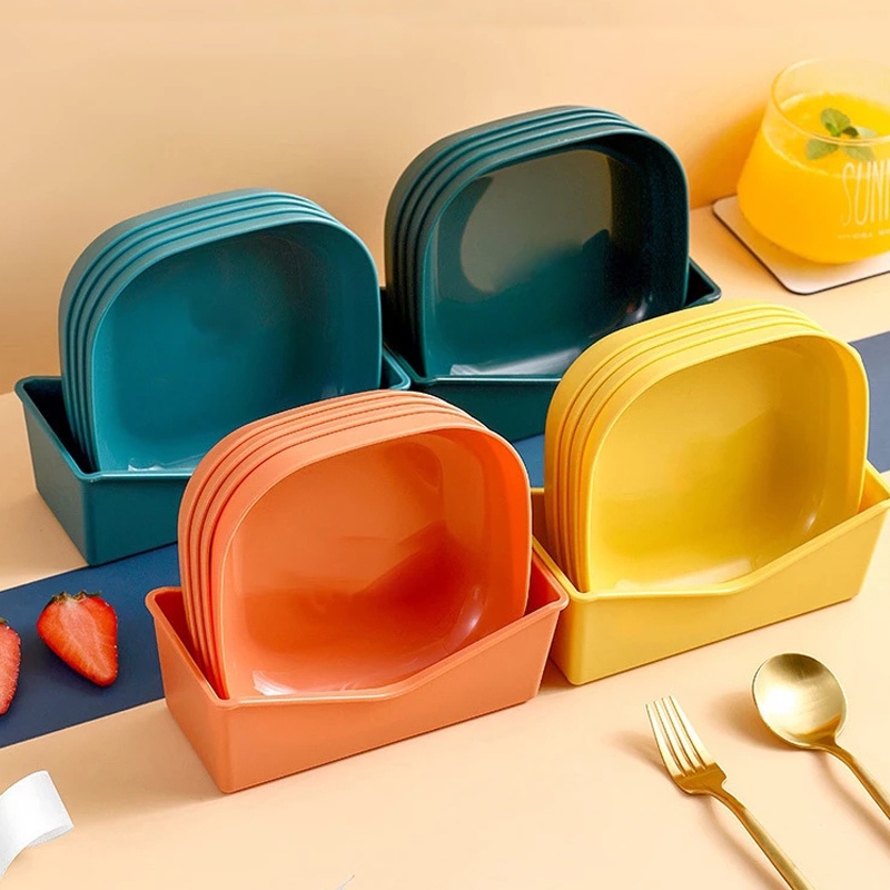 Set 8 Đĩa Rơm Lúa Mạch Đựng Trái Cây Bánh Kẹo