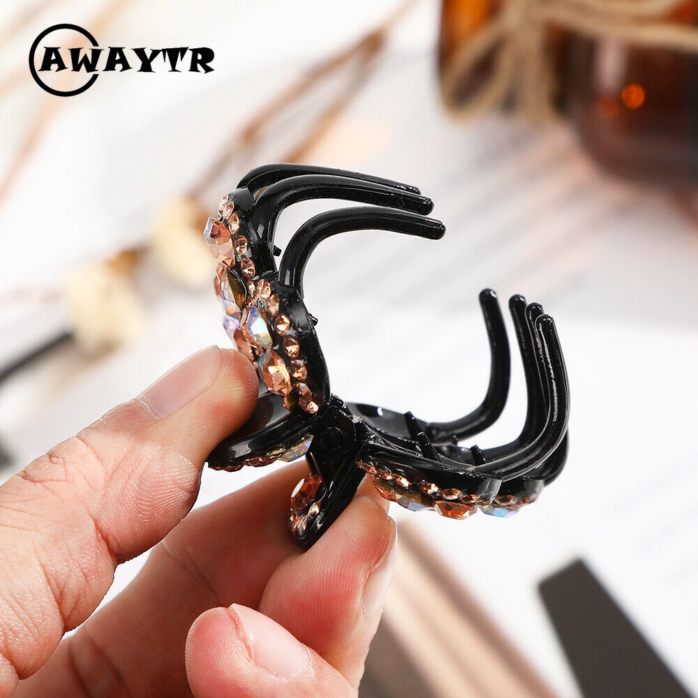 Kẹp tóc càng cua đính đá nhiều màu phong cách retro