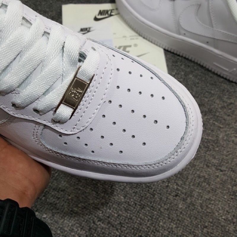 GIÀY NI,KE AR ALL WHITE SI.ÊU CẤP DA THẬT