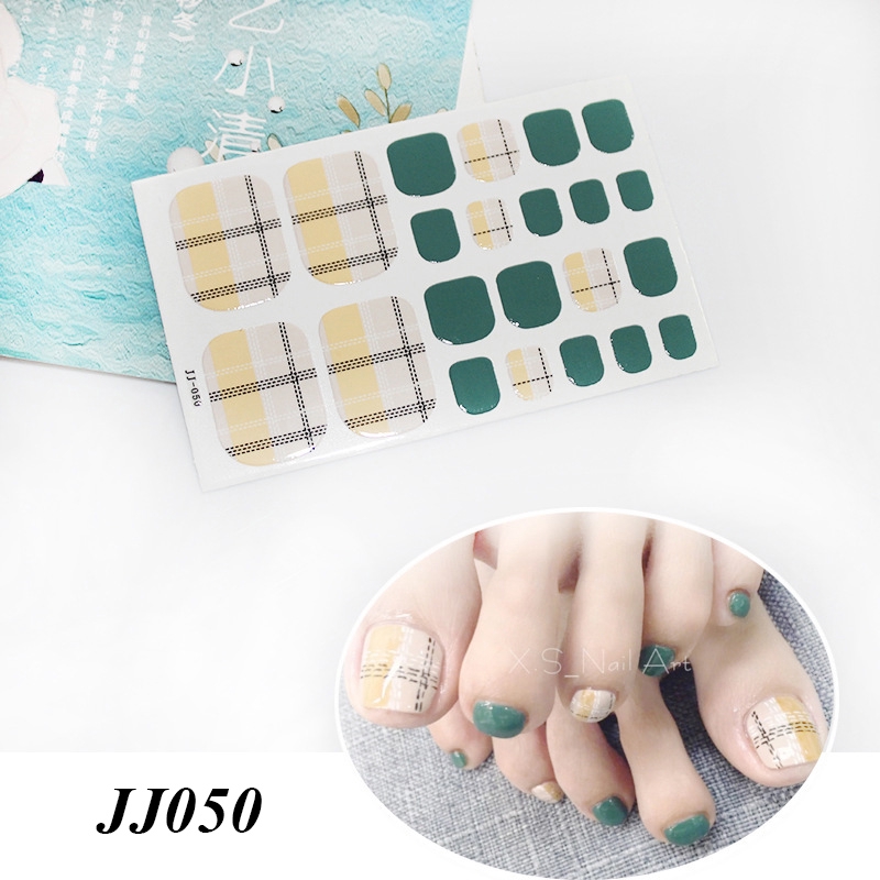 Set 22 miếng dán trang trí móng chân 3D thời trang JJ041-060 DIY