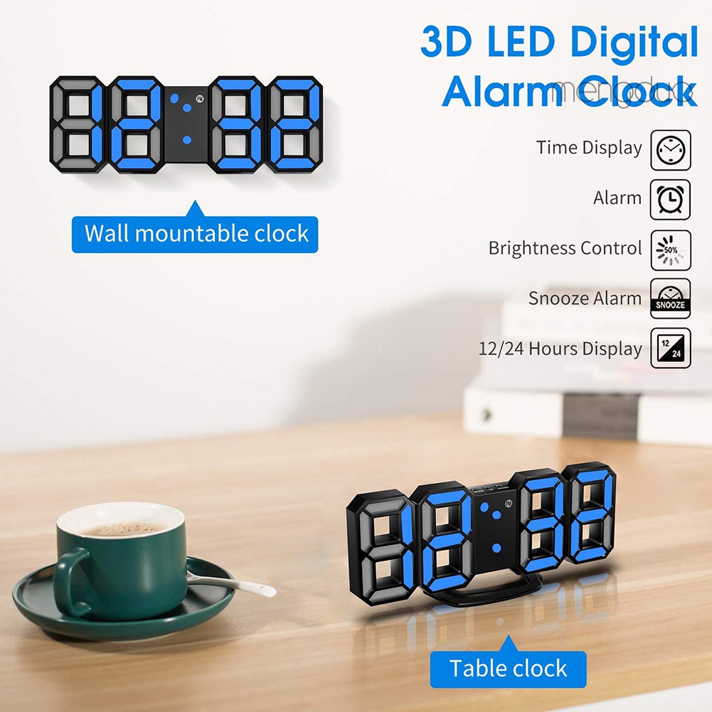 Đồng Hồ Báo Thức Điện Tử Có Đèn Led 3d