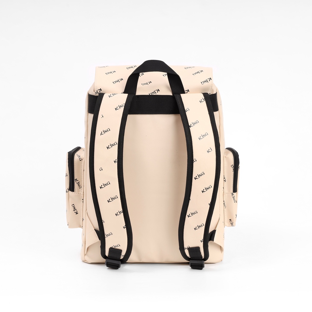 Balo Da Backpack Unisex Chống Nước Balo Backpack King-Màu Kem