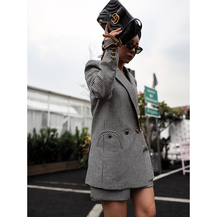 Áo Vest nữ thiết kế kẻ caro Gemmi fashion, VS112