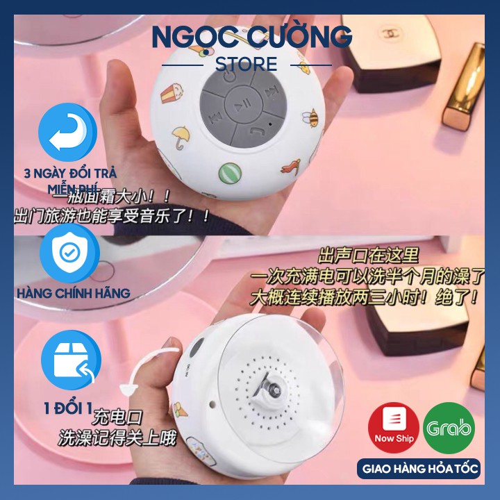 Loa bluetooth không dây chống nước gắn tường, nhà tắm tặng kèm miếng dán stick