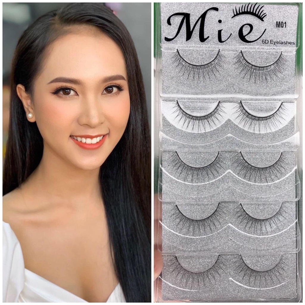 Mi giả Mie 6D tự nhiên siêu đẹp 5 cặp chuyên dùng cho makeup