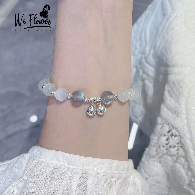 We Flower Vòng Đeo Tay Xâu Hạt Nhựa Resin Phối Mặt Hình Chuông Nhỏ Cổ Điển Dành Cho Nữ