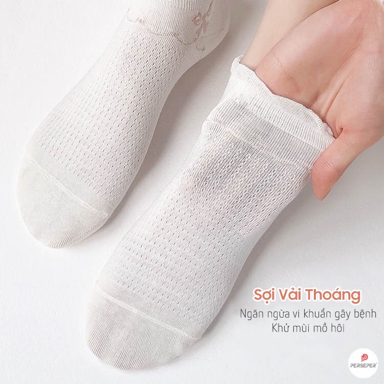 Tất cổ ngắn nữ chất liệu vải Hàn thoáng khí, tất vớ phong cách hiện đại cực xinh- TGS SHOP