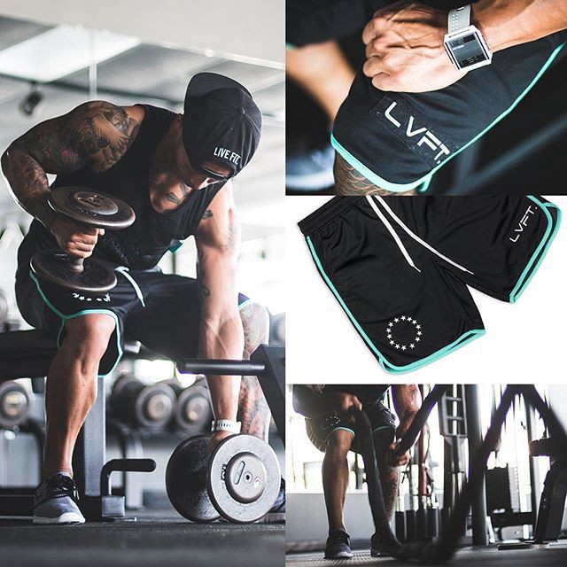 LIVE FIT Plus Size Polyester Sweat Shorts Breathable Quick-drying Exercise Shorts