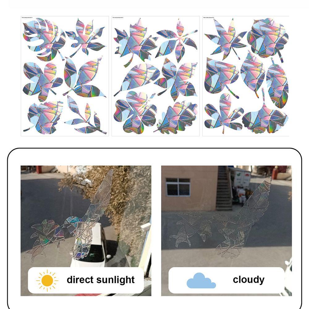 YNATURAL Miếng Dán Cửa Sổ Chống Va Chạm Họa Tiết Lá Và Bướm