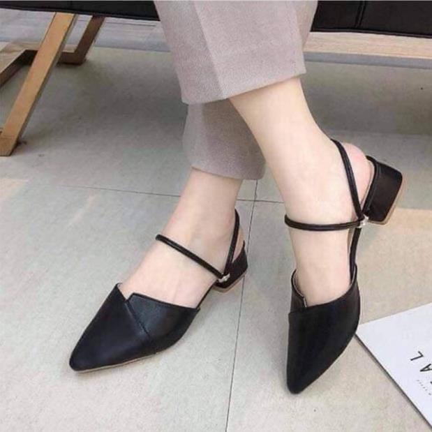 [GIÀY DÉP NỮ 2022] Giày cao gót bít mũi vá thời trang gót cao 3p