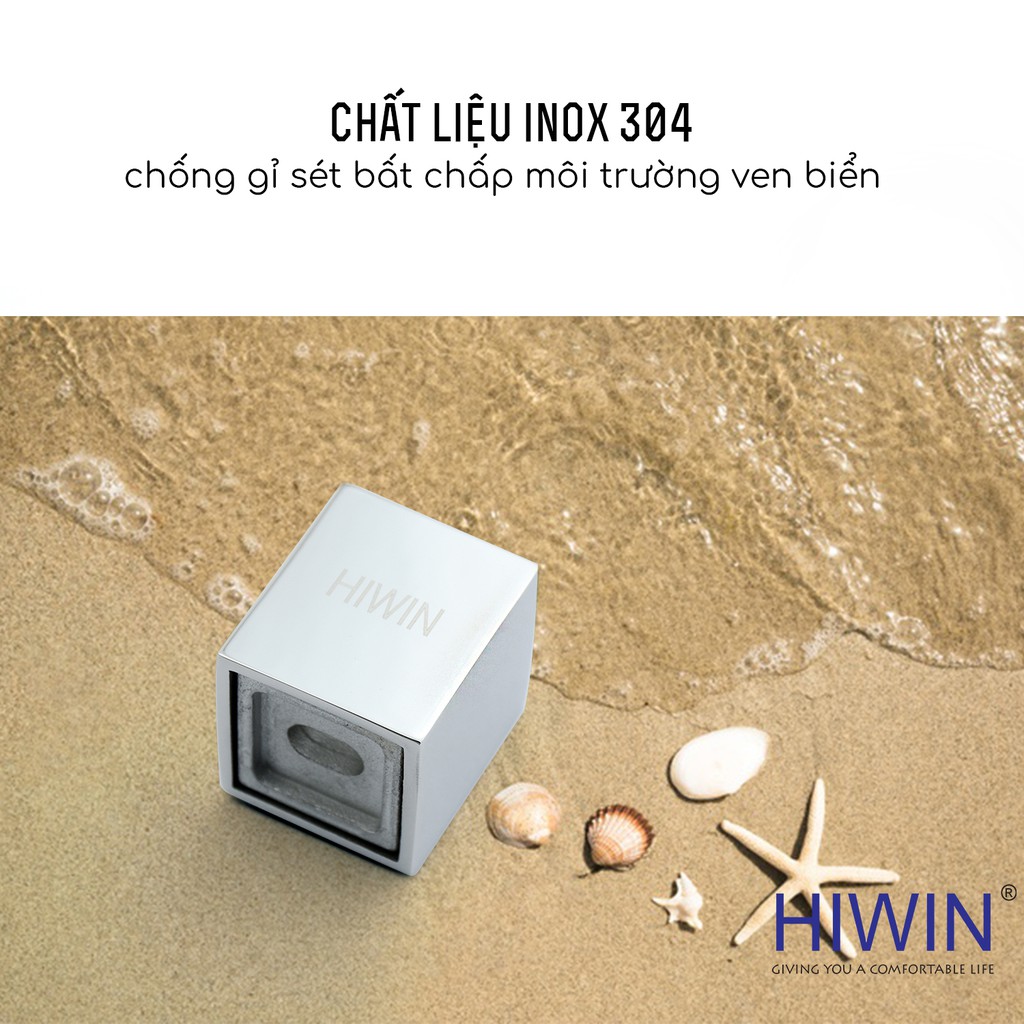 Bát tường cabin tắm inox 304 chống gỉ mặt gương dùng cho ống 25*25 Hiwin SB-610T