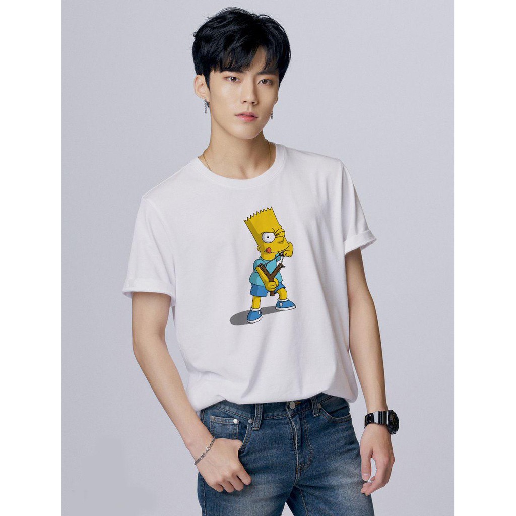 Áo thun nam in hình nhóc simpson