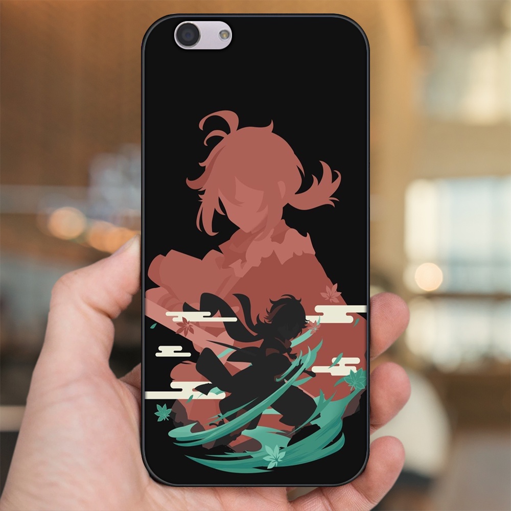 Ốp lưng Oppo F1s, F3, F3 Plus viền đen in hình Kazuha Genshin Impact