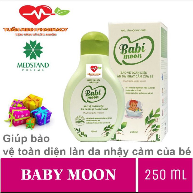 Nước tắm gội thảo dược Baby Moon - bảo vệ toàn diện làn da nhạy cảm của bé (Chai 250ml)