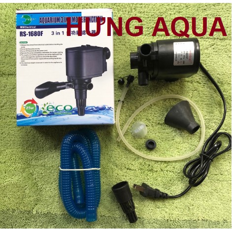 Bơm bể cá cảnh RS 1680F 25W - bơm nước bể cá - máy bơm nước cho hồ cá cảnh 3 trong 1, đẩy cao 1.3m