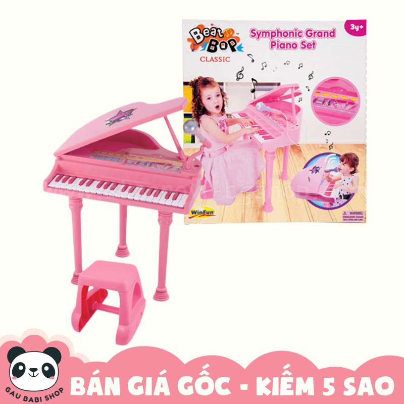 FREE SHIP !!! Đàn piano cổ điển kèm mic màu hồng Winfun 2045G - Hàng chính hãng