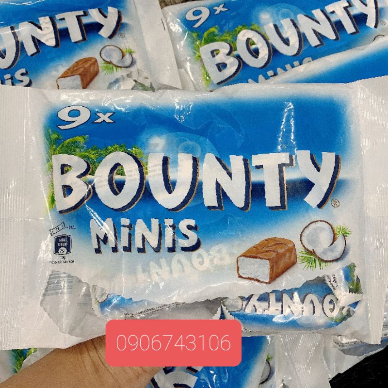 Socola nhân dừa tươi Bounty gói lớn 270gram nội địa Đức