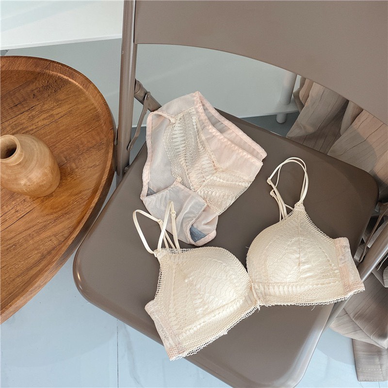 Bộ Đồ Lót Ren Không Gọng Siêu Nâng Ngực Chống Trượt Cài Trước Dễ Điều Chỉnh Cho Bạn Gái 1125