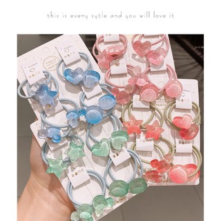SET 8 DÂY BUỘC TÓC TRONG SUỐT CUTE SIÊU XINH