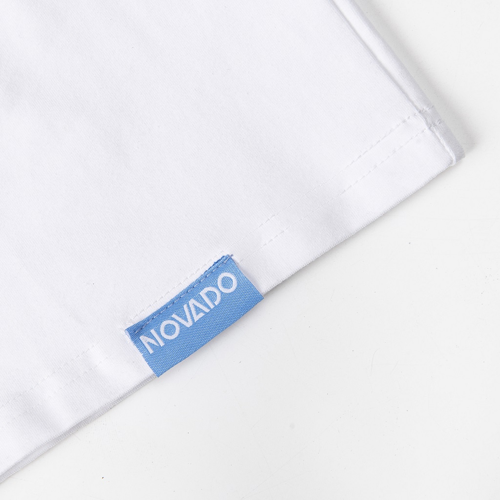 Áo Thun Unisex Form Rộng Locad Brand Novado Fashion Cotton 4 Chiều Nam / Nữ Dày Dặn Thoáng Mát Trắng N24T-SN