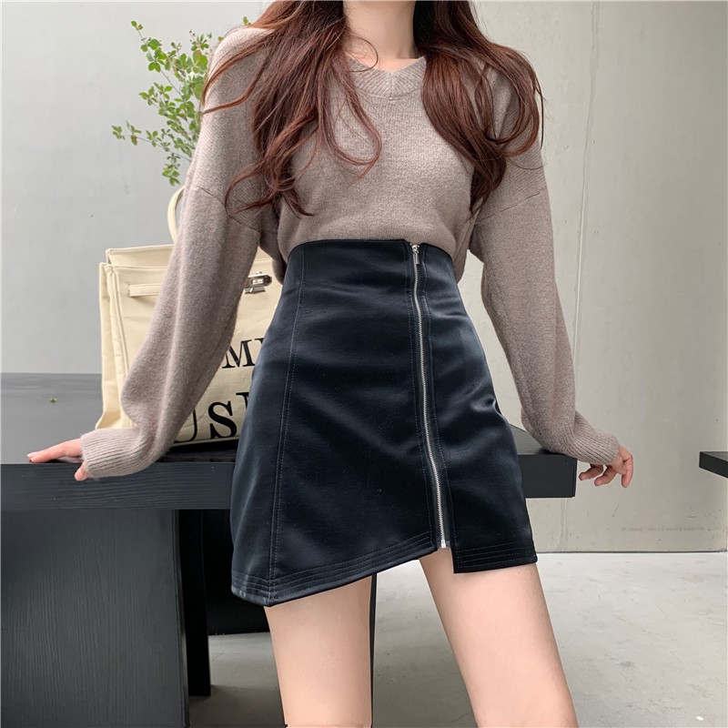[SẴN ĐEN] VÁY CHỮ A KÉP KHÓA MẶT TRƯỚC ULZZANG | BigBuy360 - bigbuy360.vn